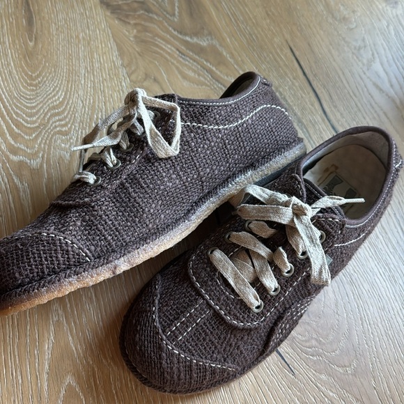 Simple Hemp Canvas Sneaker Womens 10.5 Brown Skater 90s Y2k Lace Up Eco Beach - Picture 2 of 10